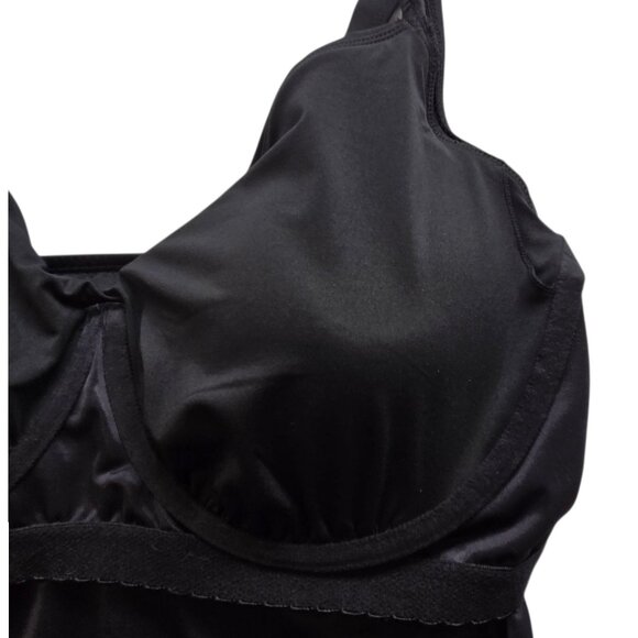 NWT Lands End Black Women's 16DD V-Neck Wrap Underwire Tankini Swimsuit Top - Picture 11 of 15